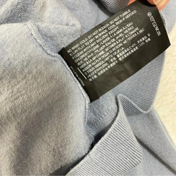 Theory 100% Wool Blue Sweater Crew Neck Regal L - Picture 12 of 13